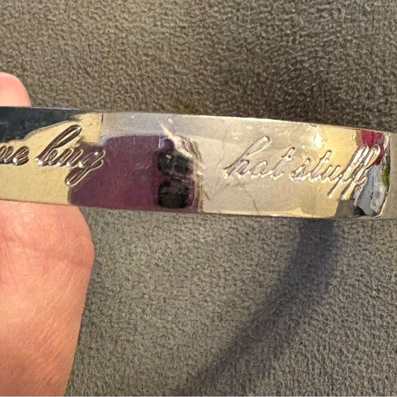 Kate Spade New York ♠️ Endearing Idioms "Be Mine” Silver Tone Bangle Bracelet - Picture 8 of 8